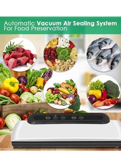 Alruht Vacuum Sealer, Automatic Food Sealer Machine, Food Vacuum Air Sealing System for Food Preservation Storage Saver, Dry & Moist Food Modes, White  - Image 4