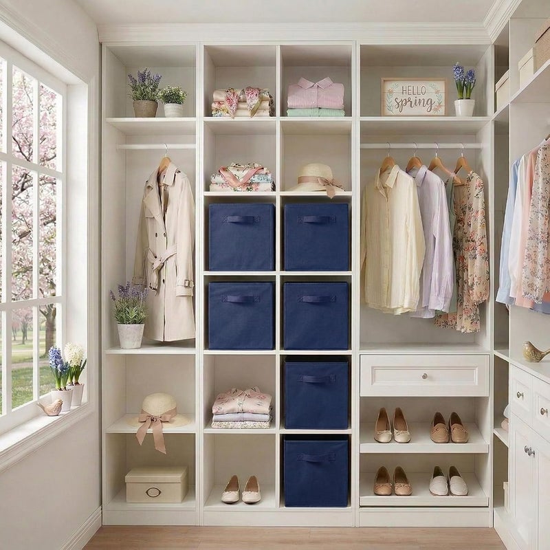 PowerKing Storage Container, Foldable Fabric Storage Cube and Fabric Storage Organiser Drawer for Cupboard and Toy Storage, 13 x 13 x 13 x 13 inches, 6 Pack - Image 5