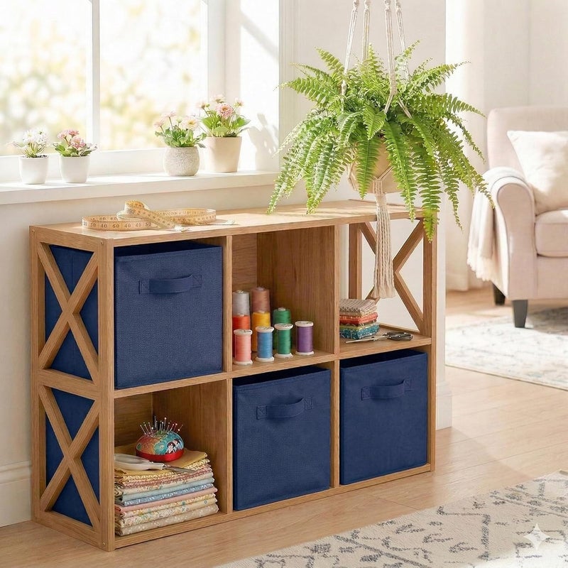 PowerKing Storage Container, Foldable Fabric Storage Cube and Fabric Storage Organiser Drawer for Cupboard and Toy Storage, 13 x 13 x 13 x 13 inches, 6 Pack - Image 3