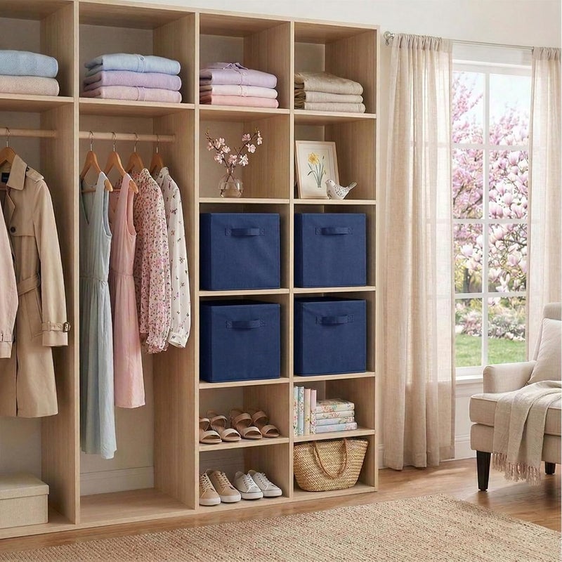 PowerKing Storage Container, Foldable Fabric Storage Cube and Fabric Storage Organiser Drawer for Cupboard and Toy Storage, 13 x 13 x 13 x 13 inches, 6 Pack - Image 4