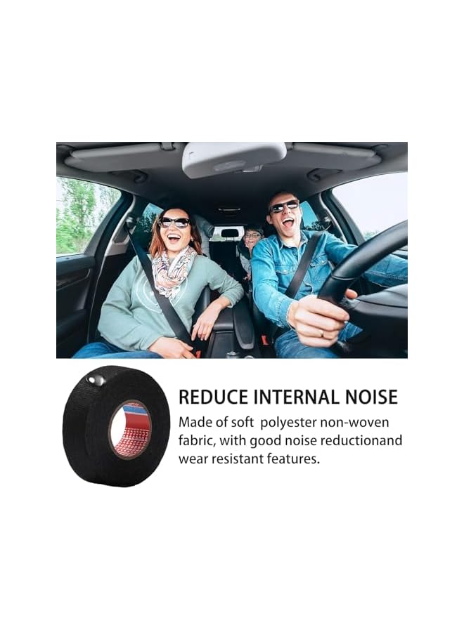 PROMASS promass Wire Harness Cloth Tape, Speaker Wiring Harness Cloth Tape, Wire Loom Tape, Black Adhesive Fabric Tape, for Automobile Electrical Wire harnessing Noise Dampening Heat Proof (4 Roll,19 mm)  - Image 5