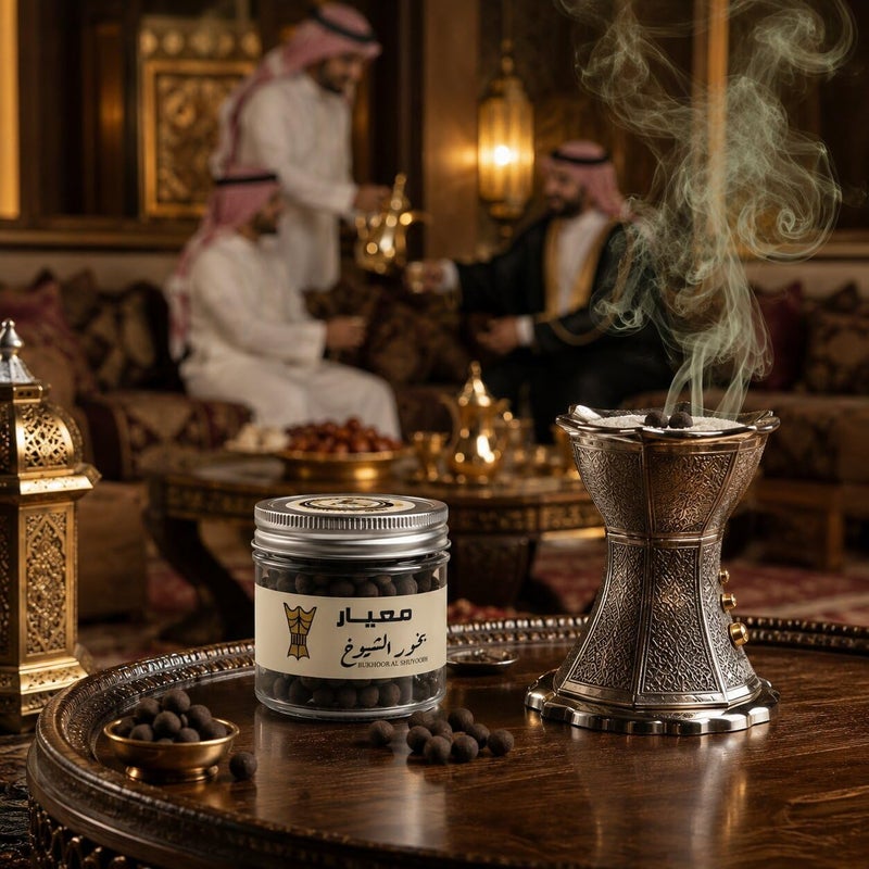 بخور الشيوخ بخور عربي فاخر، بخور عود طويل الأمد، بخور عربي تقليدي للمنزل والمجلس والمكتب، للاستخدام مع الفحم والمباخر الكهربائية. - Image 4