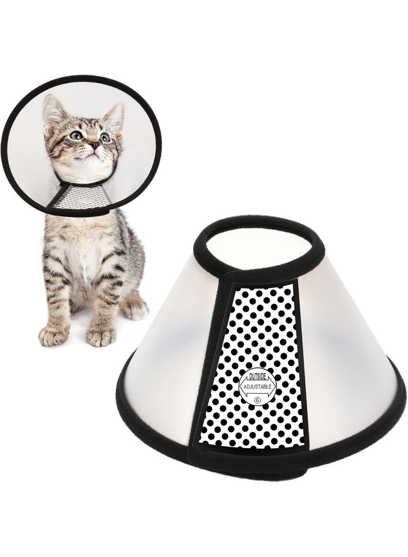 Depets Adjustable Recovery Pet Cone E-Collar for Cats Kittens Rabbits, Plastic Elizabeth Protective Collar Wound Healing Practical Neck Cover, Neck Girth 6.1 in - Image 1