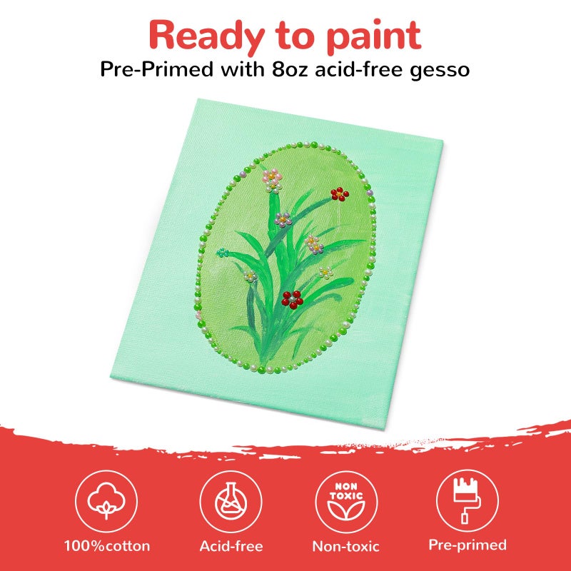 BAKEYBA 100 Pack 8x10 Inch Flat Canvas Boards for Painting, Canvas Panels 100% Cotton White Blank Art Supplies for Acrylics Oil Gouache Tempera Paints - Image 4