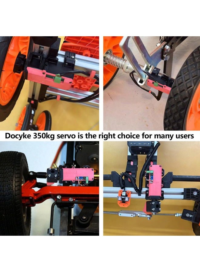 DOCYKE 350kg High Torque RC Servo, 2 in 1 Mode 16V~24V High Voltage Full Metal Gear Digital Servo Angle 360° - Image 4