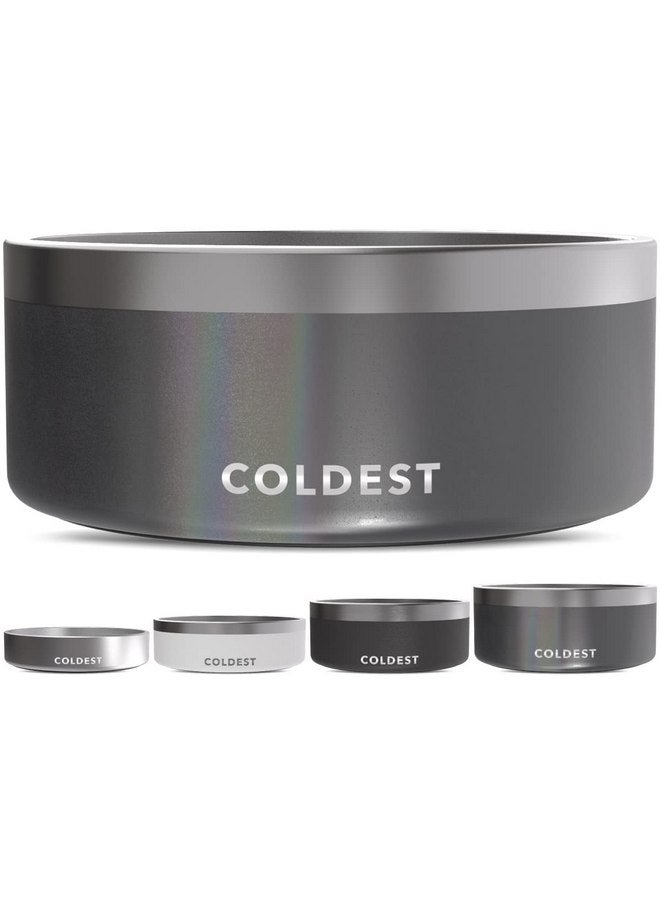 ذا كولديست ووتر وعاء طعام للكلاب من Coldest Dog Bowl - وعاء طعام للكلاب مصنوع من المعدن المقاوم للصدأ وغير قابل للانزلاق، كبير الحجم، مقاوم للانسكاب، معزول بثلاث طبقات - وعاء طعام وماء للكلاب والقطط والحيوانات الأليفة، آمن للاستخدام في غسالة الأطباق (100 أونصة، بريق ستارداست) - Image 1