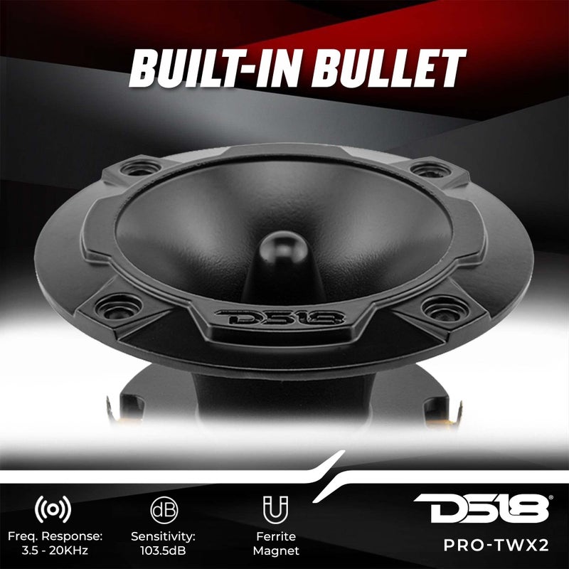 DS18 PRO-TWX2 3.78" Super Bullet Tweeter with 1" Aluminum Voice Coil 240 Watts 4 Ohms (2 Speakers Included) - Image 3