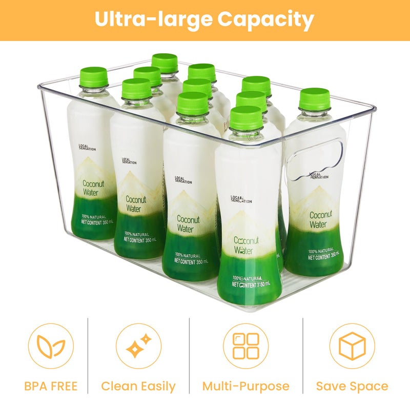 YIHONG 10 Pack Clear Pantry Organizer Bins, Plastic Containers with Handle for Kitchen,Freezer,Cabinet,Closet,Bathroom Under Sink Storage - Image 4