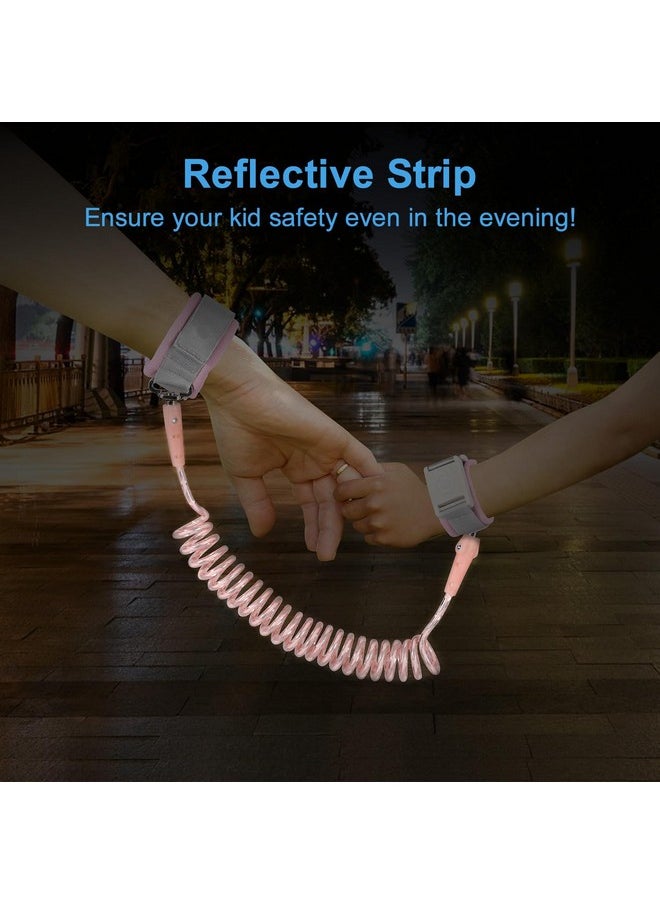 BETERTEK Anti Lost Wrist Link for Kids 2 Pack (6.56ft Pink) Toddler Safety Leash with Magnetic Unlock Child Leash Reflective Strip Design Toddler Wrist Leash for Supermarket Mall Airport Amusement Park Zoo  - Image 3