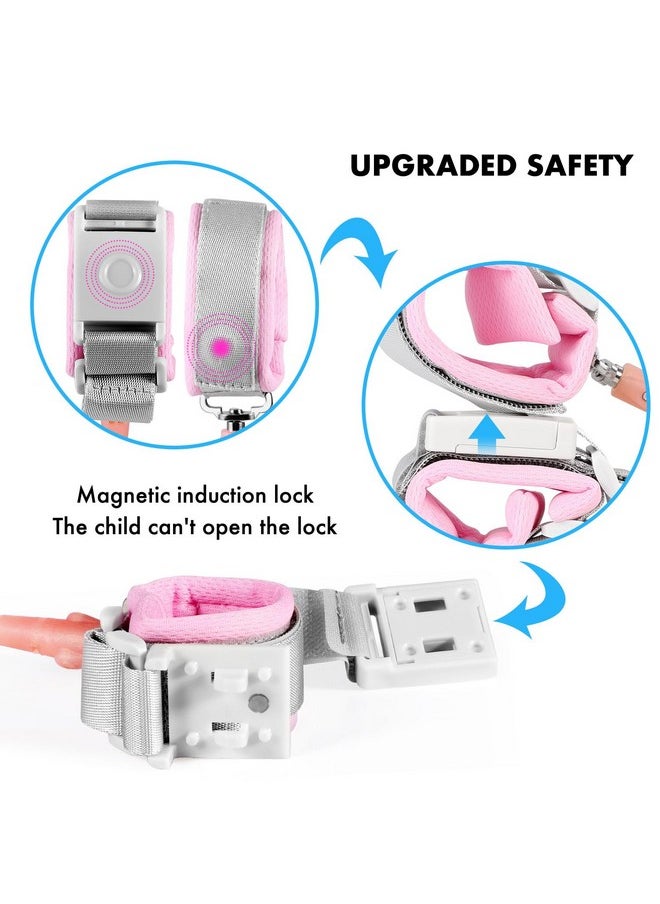 BETERTEK Anti Lost Wrist Link for Kids 2 Pack (6.56ft Pink) Toddler Safety Leash with Magnetic Unlock Child Leash Reflective Strip Design Toddler Wrist Leash for Supermarket Mall Airport Amusement Park Zoo  - Image 1