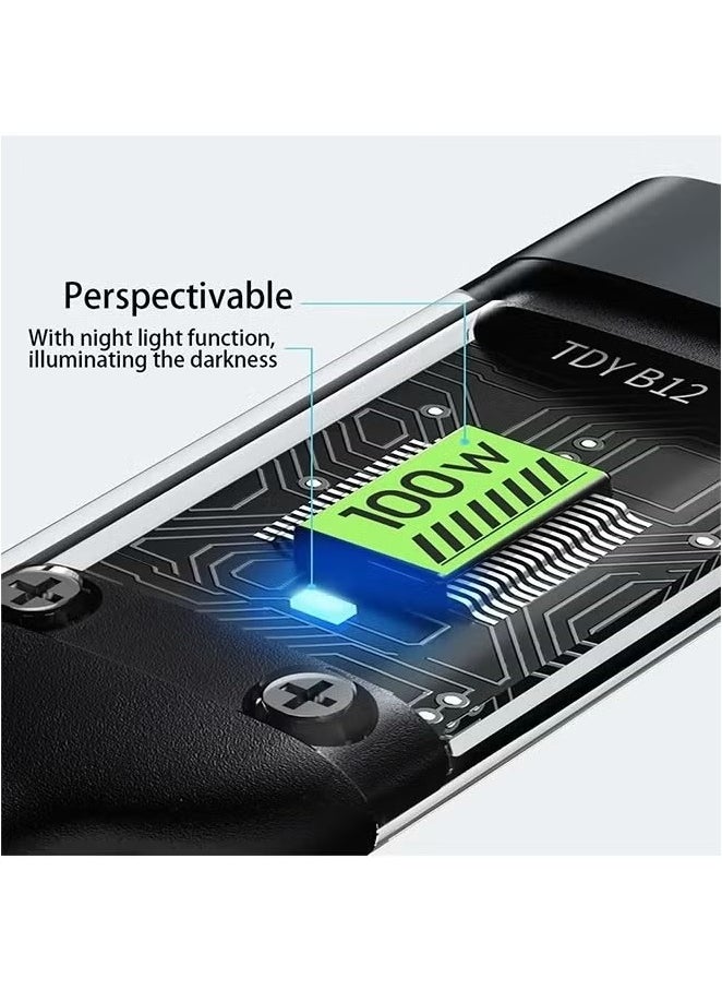 X-level 100W Fast Charging Cable 3 in 1 USB Data Cables Transparent with LED Indicator Nylon Braided Multiple Charger Adapter Cord with Type C Micro USB Port for Cell Phones Tablets  - Image 4