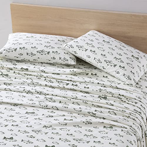 Eddie Bauer - Full Sheets, Cotton Flannel Bedding Set, Brushed For Extra Softness, Cozy Home Decor (School of Fish, Full) - Image 3