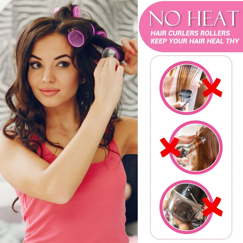 Acejoz Hair Curlers Rollers, 12Pcs Hair Rollers Hair Curlers Self Grip Holding Rollers with 12 Pcs Hair Clips for Long Medium Short Thick Fine Thin Hair Bangs Volume - Image 4