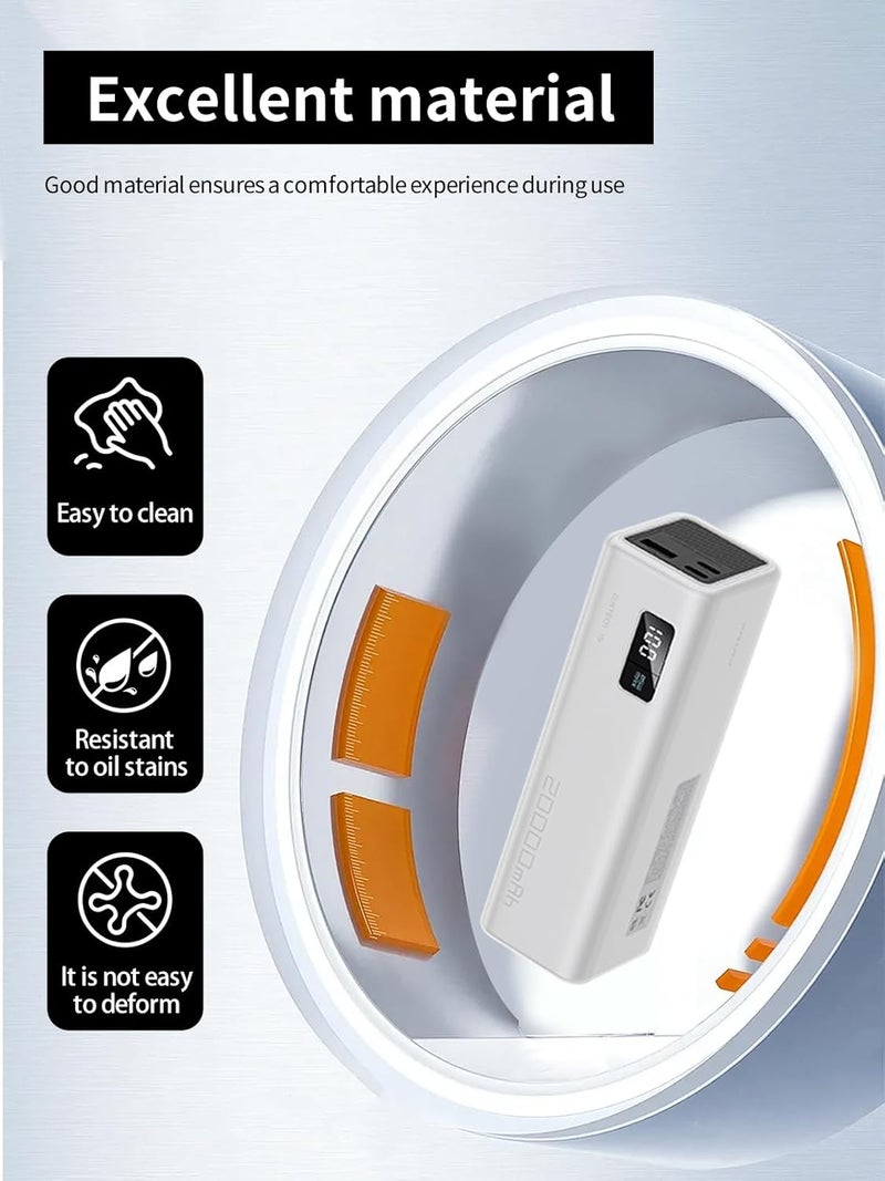 WUNIAK Case for CUKTECH 15 SE Power Bank 20000mAh 65W, Soft Silicone Protective Portable Scratch Shock Resistant with Lanyard,Transparent. - Image 3