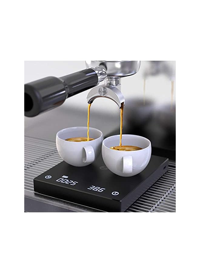 PROMASS Scale with Timer 2kg,0.1g Digital Hand Drip Coffee Gram Scales with USB Output Waterproof Multifunction Espresso Coffee Scale Kitchen Scale with Silicone Pad (Black) - Image 3