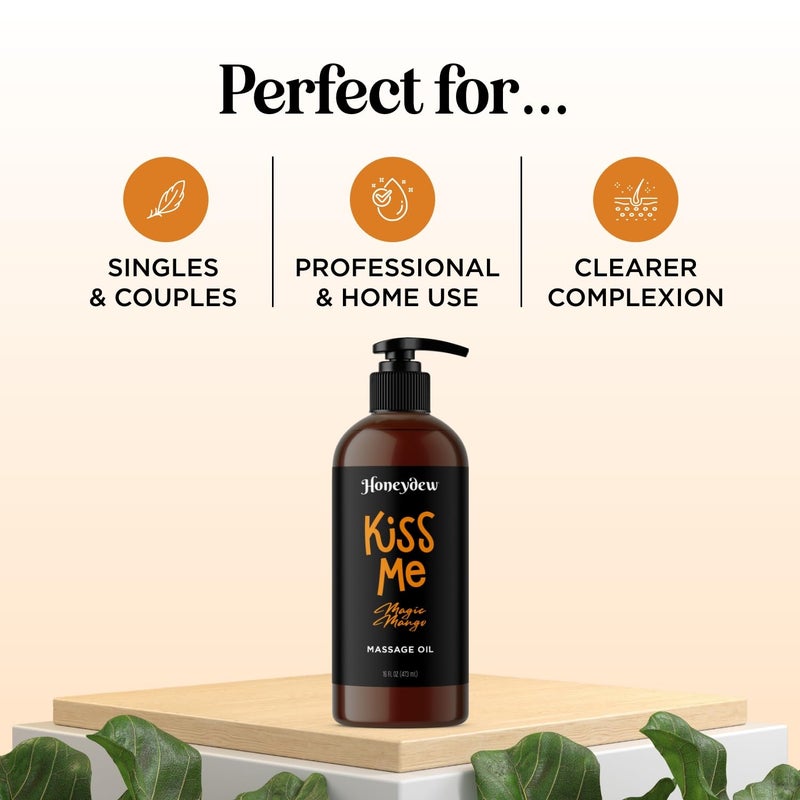Maple Holistics Mango Sensual Massage Oil for Couples - Alluring Tropical Full Body Massage Oil for Date Night and Nourishing Body Moisturizer with Sweet Almond - Vegan Non Staining Non Greasy Smooth Gliding Formula - Image 2