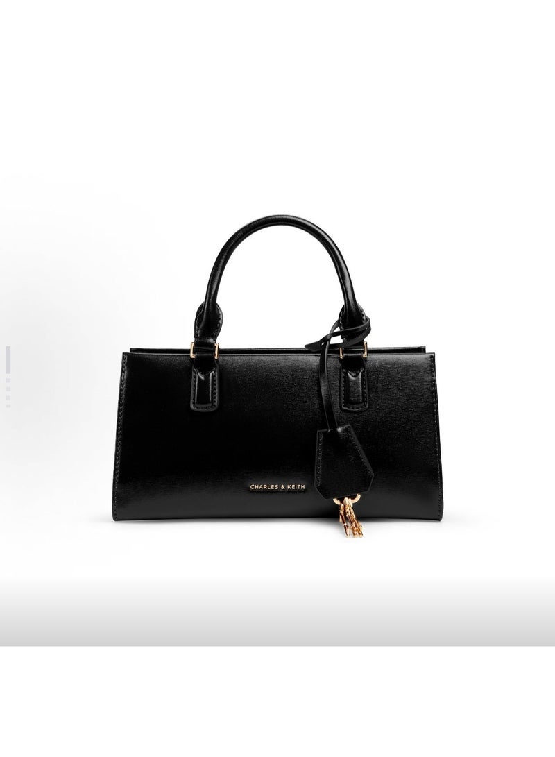 Charles & Keith CHARLES&KEITH Little ck Kerry series Simple hand-held shoulder bag with pendant PU crossbody bag, small size for women - Image 1