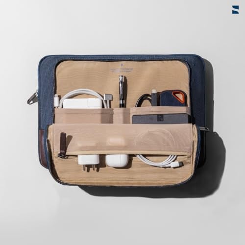 Scarters Tech Satchel | 13/14 inch Laptop Sleeve | iPad Sleeve 11/13 inch | Men's Navy Blue Laptop Bag - Image 2