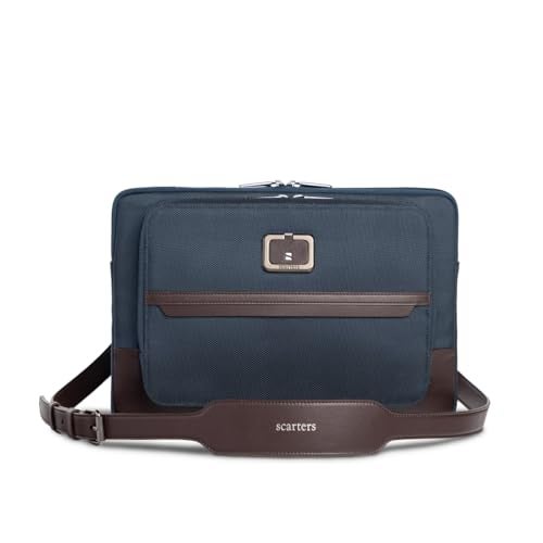 Scarters Tech Satchel | 13/14 inch Laptop Sleeve | iPad Sleeve 11/13 inch | Men's Navy Blue Laptop Bag - Image 1