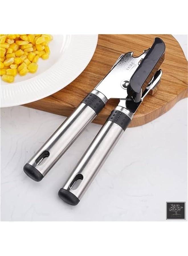 بيوينتي متعددة الوظائف الفولاذ المقاوم للصدأ المهنية القصدير يمكن فتح المطبخ الحرفية سهلة قبضة فتح علب زجاجة فتح، الفضة الأسود - Image 3