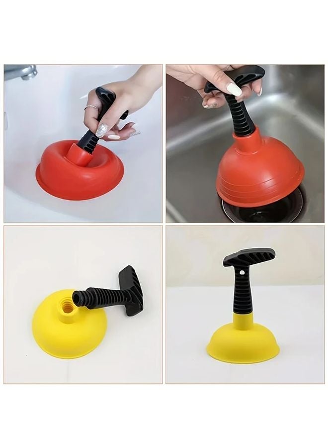 مضخة تصريف حوض يدوية حمراء غير كهربائية لإزالة الانسداد للمطبخ والحمام والمرحاض - Image 4