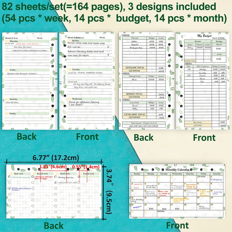 Harphia Planner Inserts Refills Monthly Weekly Budget Paper Kit, 6 Ring Binder Accessory, 6.73â€ X 3.72â€, Personal Size For Budget Binder Cover, Money Organizer For Cash, Undated - Image 3