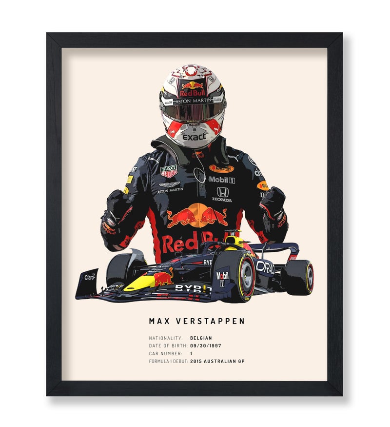 Poster Master Racing Driver Print - Sports Car Poster - Race Car Art - Gift for Men & Women - Minimal Art - Decor for Office, Living Room, Dorm or Garage - 8x10 UNFRAMED Wall Art - Image 1