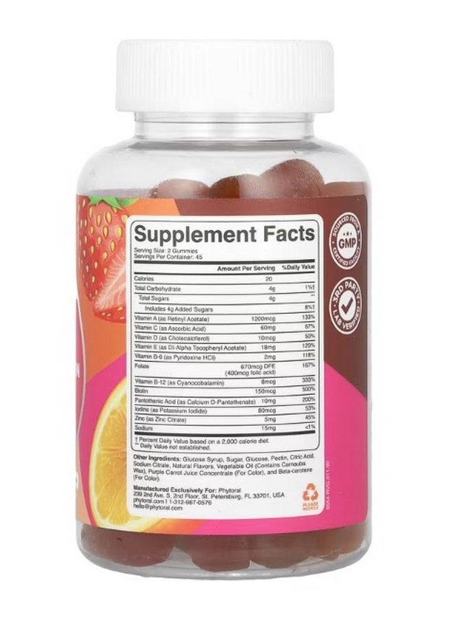 Phytoral Women's Multivitamin Gummies Orange Cherry and Strawberry 90 Gummies  - Image 2