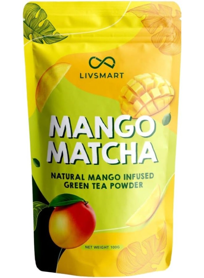 Livsmart Mango Matcha Green Tea Powder, Antioxidant Rich Superfood (100g) - Image 1