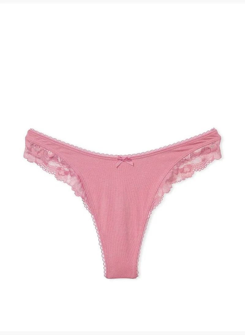 Victoria's Secret Stretch Cotton High-Leg Scoop Thong Panty