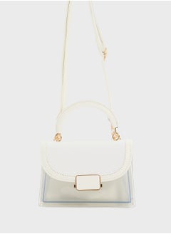 ELLA Clear Satchel With Tweed Flap  - Image 1