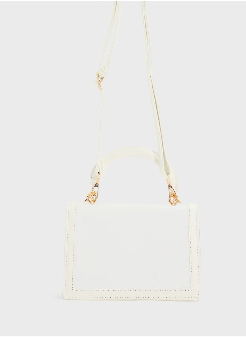 ايلا Clear Satchel With Tweed Flap