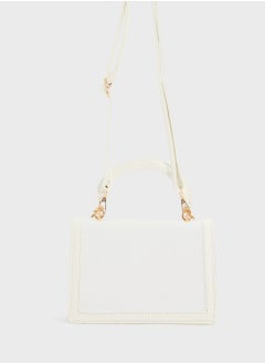 ELLA Clear Satchel With Tweed Flap  - Image 2