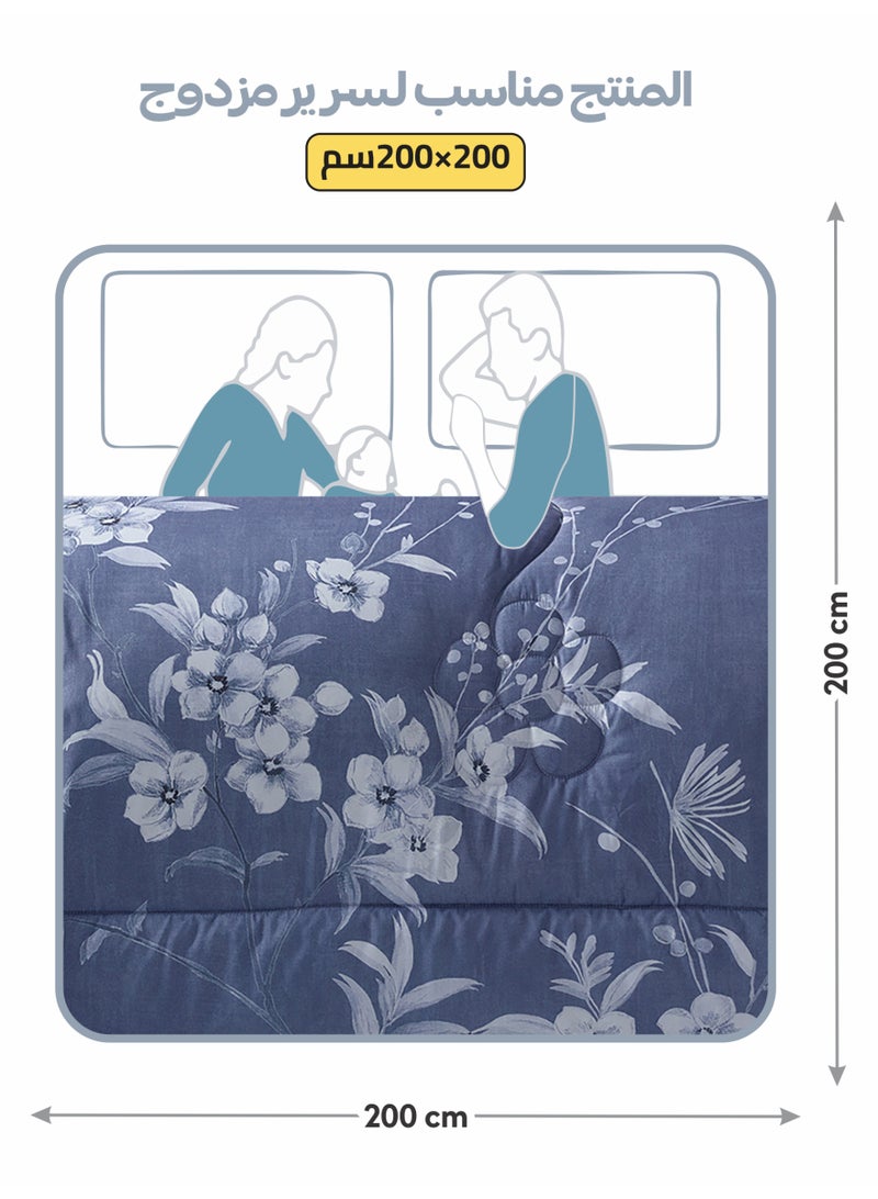 دوناتيلا طقم مفرش سرير كامل 6 قطع مقاس مزدوج 240×260 سم , مايكروفايبر ناعم , تطريز مشجر انيق يناسب سرير 200×200سم - Image 3
