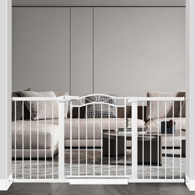 Fairy Baby 626653 Extra Wide Press Mounted Baby Gate Indoor for Kids Or Pets Walk Thru No Drill Long Dog Gates for The House Doorway Child Safety Gate