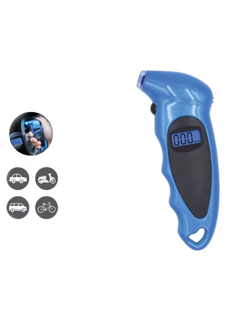 Loquat Digital Tire Pressure Gauge with 4 Settings for Car, Truck and Bike with Backlit Display and Non-Slip Grip