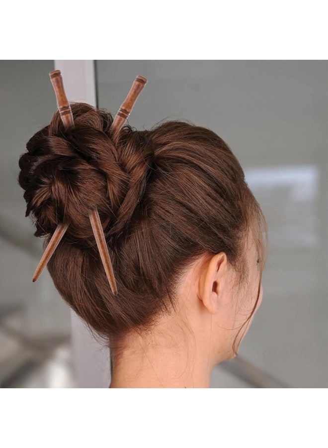 BIGTHREE Bamboo Shape Long Hair Sticks, Ancient Style Hairpin, 8pcs Classical Wooden Sticks Hair Chopstick, Women Hair Pins Buns for Decorative Hanfu Headdress Accessories - Image 3