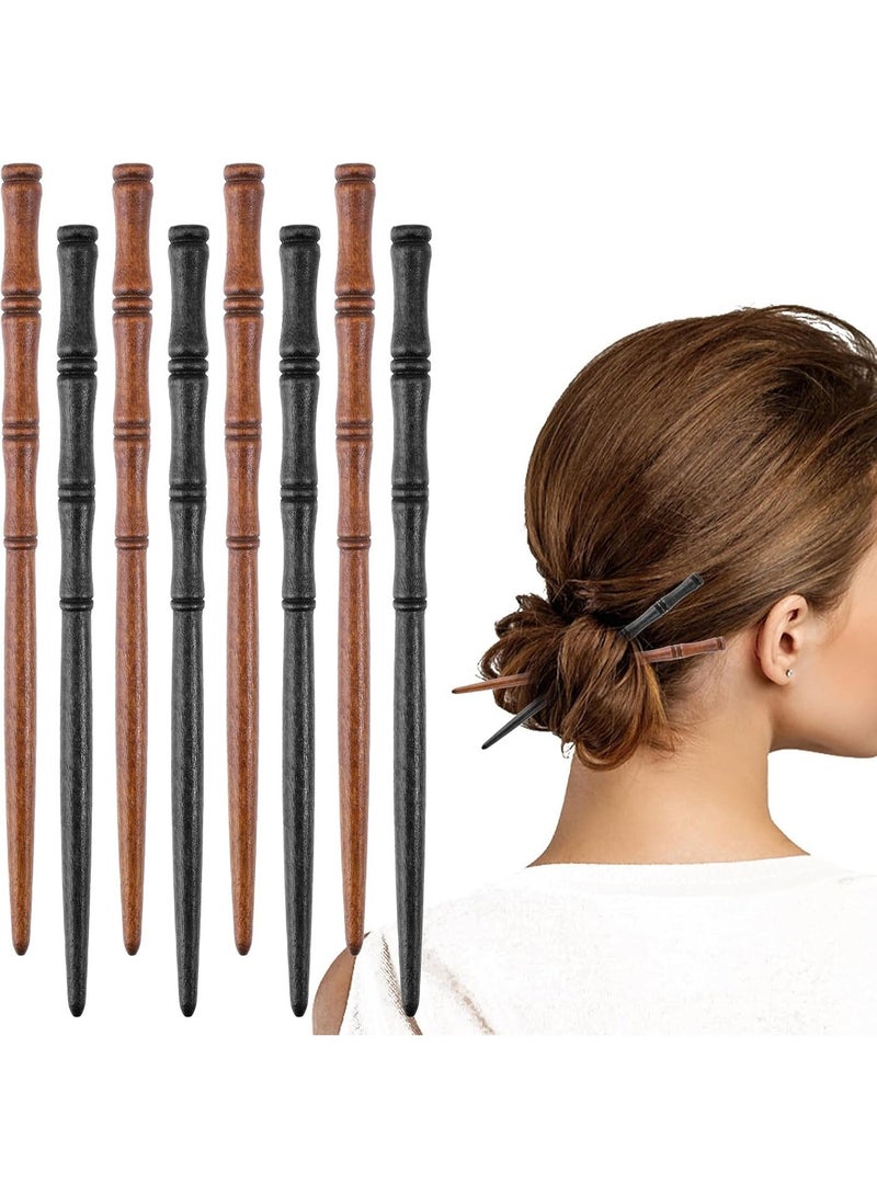 BIGTHREE Bamboo Shape Long Hair Sticks, Ancient Style Hairpin, 8pcs Classical Wooden Sticks Hair Chopstick, Women Hair Pins Buns for Decorative Hanfu Headdress Accessories - Image 1