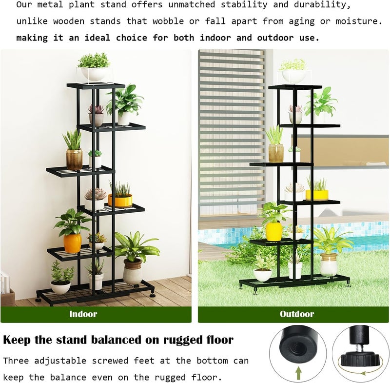 Twhep Metal Plant Stand for multiple plants, 6 Tier 12 Potted, Upgrade Multiple Plant Rack Shelf Organizer, Indoor Planter Display Shelving Unit for Patio Garden Corner Balcony Living Room (6 tiers 12 pots) - Image 5