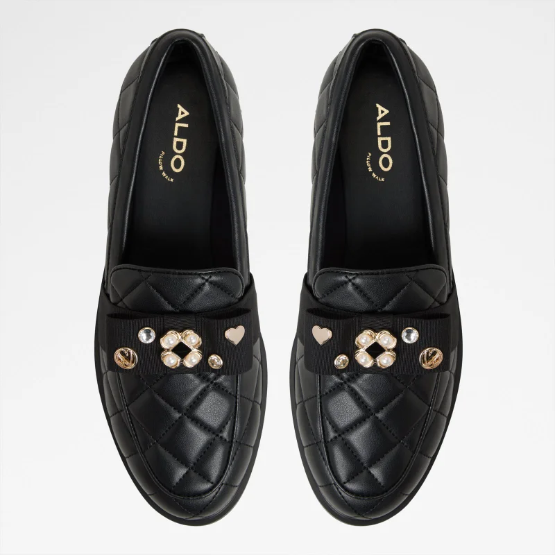 ALDO  BISSAMO Bow Detail Quilted Loafers for Women | Best Price UAE