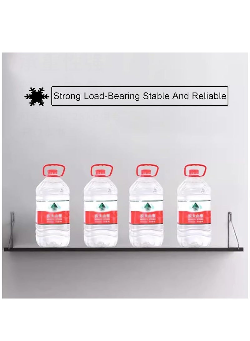 شو وو 3 عبوات من الأرفف العائمة المثبتة على الحائط من الخشب بدون حفر، رف تخزين رف معلق، رف عرض منزلي، رف نباتي، رف تخزين منزلي مع دعامة من الفولاذ المقاوم للصدأ للمنزل والمكتب - Image 4