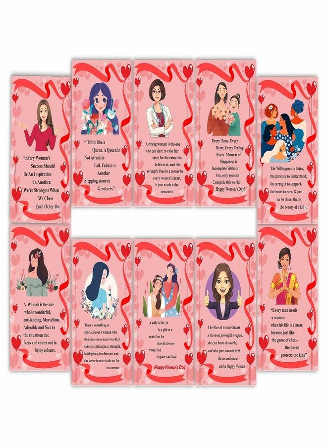 CVANU Express Your Love With Message Card/Notes/Story Women's Day Celebration Handmade Gift Idea For Your Loving Mother Wife Women Day And Other Special Occasion Set Of 10 Size (9 x 15cm) - Image 2