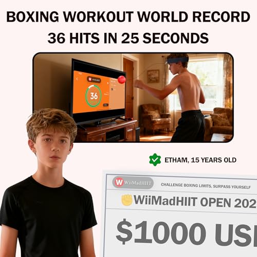 WiiMad Boxing Reflex Ball with App Punch Counter Reaction Ball for Hand Eye Coordination Training Boxing Equipment with Headband Punching Game for Kids Teens Adults Fitness Gift - Image 3