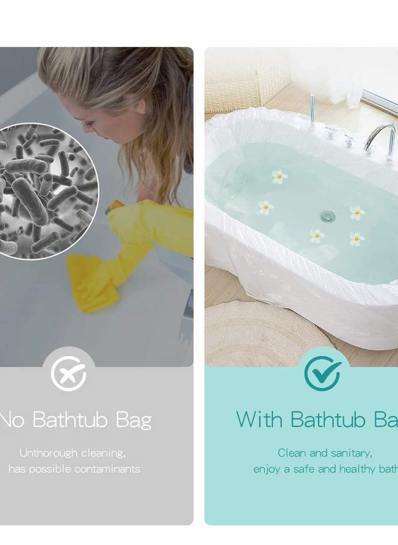 Disposable Bathtub Cover Liner, 50 Pcs Ultra Large Liner Plastic Bag, 120 x 260 cm Bath Tub Water Storage Bag or Hotel