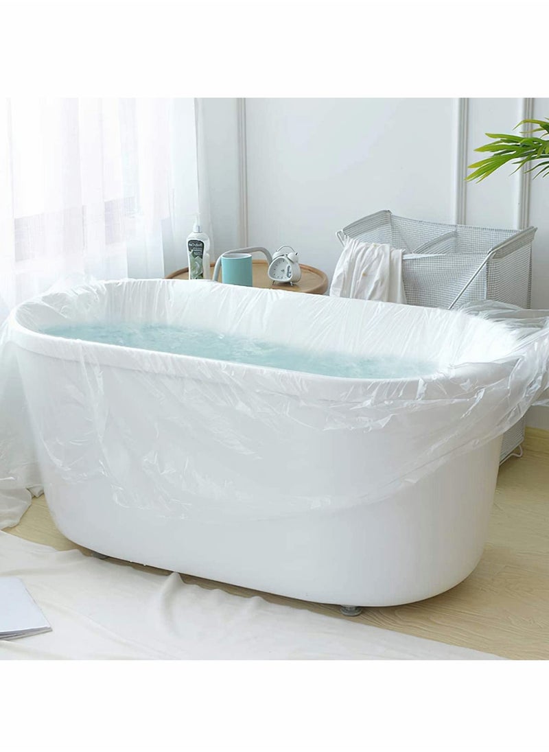 Disposable Bathtub Cover Liner, 50 Pcs Ultra Large Liner Plastic Bag, 120 x 260 cm Bath Tub Water Storage Bag or Hotel
