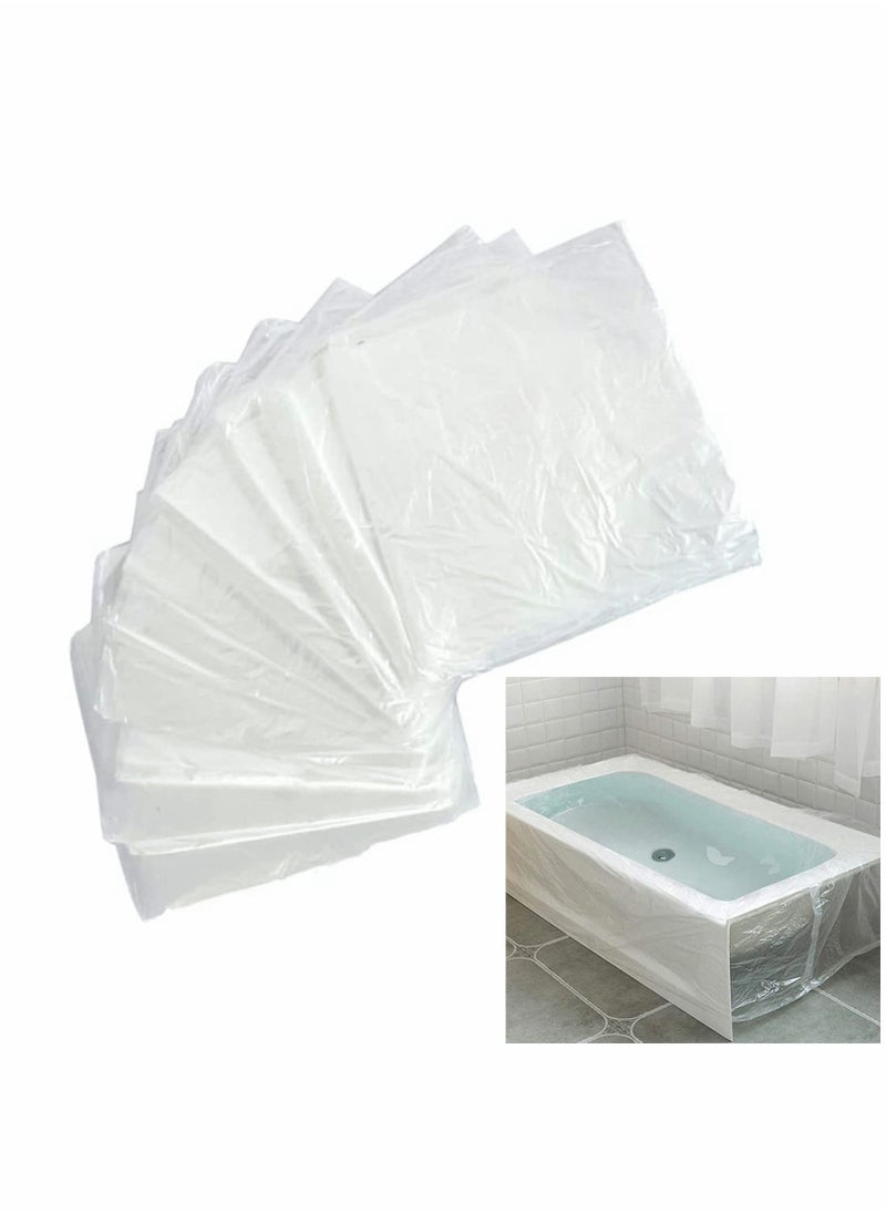 Disposable Bathtub Cover Liner, 50 Pcs Ultra Large Liner Plastic Bag, 120 x 260 cm Bath Tub Water Storage Bag or Hotel