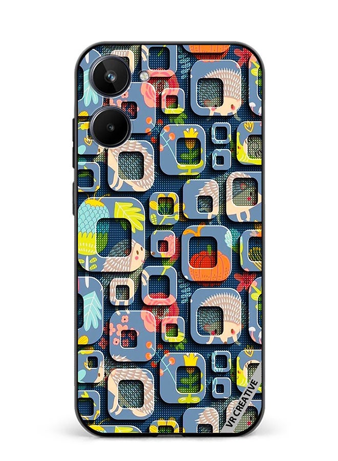 VR CREATIVE Protective Case Cover For Realme 10 Abstract Design Multicolour - Image 1