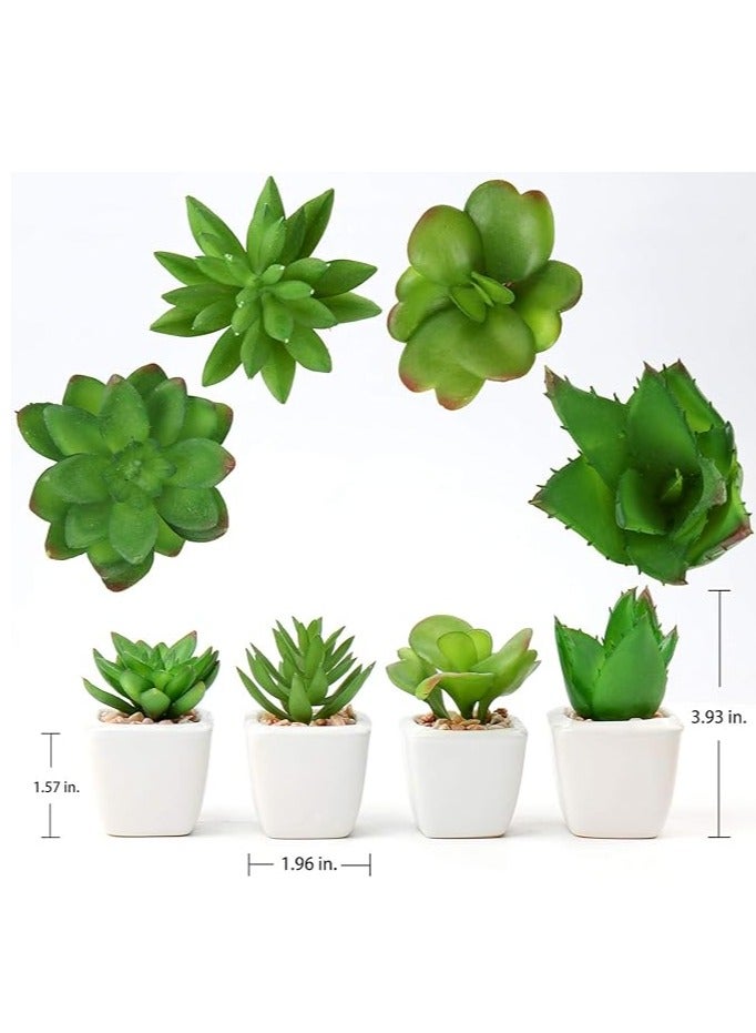 Set Of 4 Artificial Succulents Plant Plant Home Beautiful Pot Plant Artificial Small And Beautiful Plant In Ceramic Pots For Modern Home Table And Bathroom Rack - Image 2