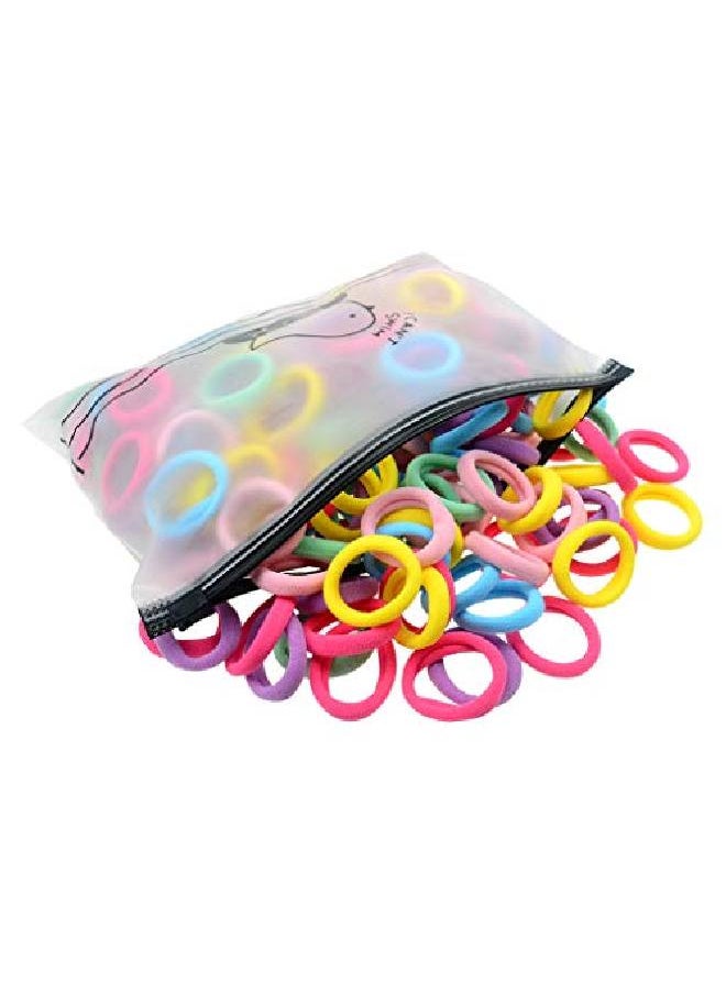 PIDOUDOU - 200 Pack Candy Color Girls' Elastics Hair Ties Seamless Ponytail Holder - Image 1