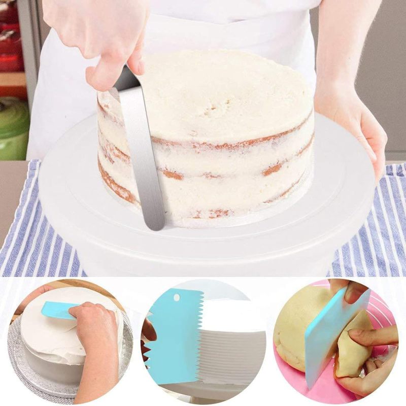 Cake Turntable: 106 Pcs Food Grade Stainless Steel Set - Reusable Durable Non-Stick Icing Tips for Professional Bakers DIY Enthusiasts Beginners - Image 4